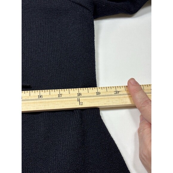 St John Collection by Marie Gray Cardigan Black 12 Ruffle Knit Tie Front - Picture 8 of 11